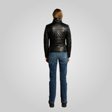 VICKY Leather Puffer Without Hood