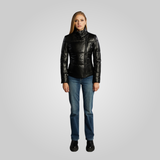 VICKY Leather Puffer Without Hood