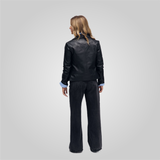 GINA Asymmetrical Closure Leather Biker Jacket