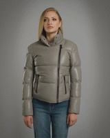 VICKY Leather Puffer Without Hood